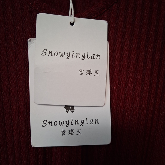 Snowyinglan Elegant Burgundy Button-Down Dress Size M - Picture 11 of 11